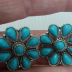 Turquoise Floral Earrings ( Fashion)